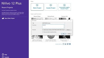 01 Create a new project in NVivo