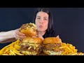 Smashing huge juicy burgers  mukbang  asmr  eating sounds