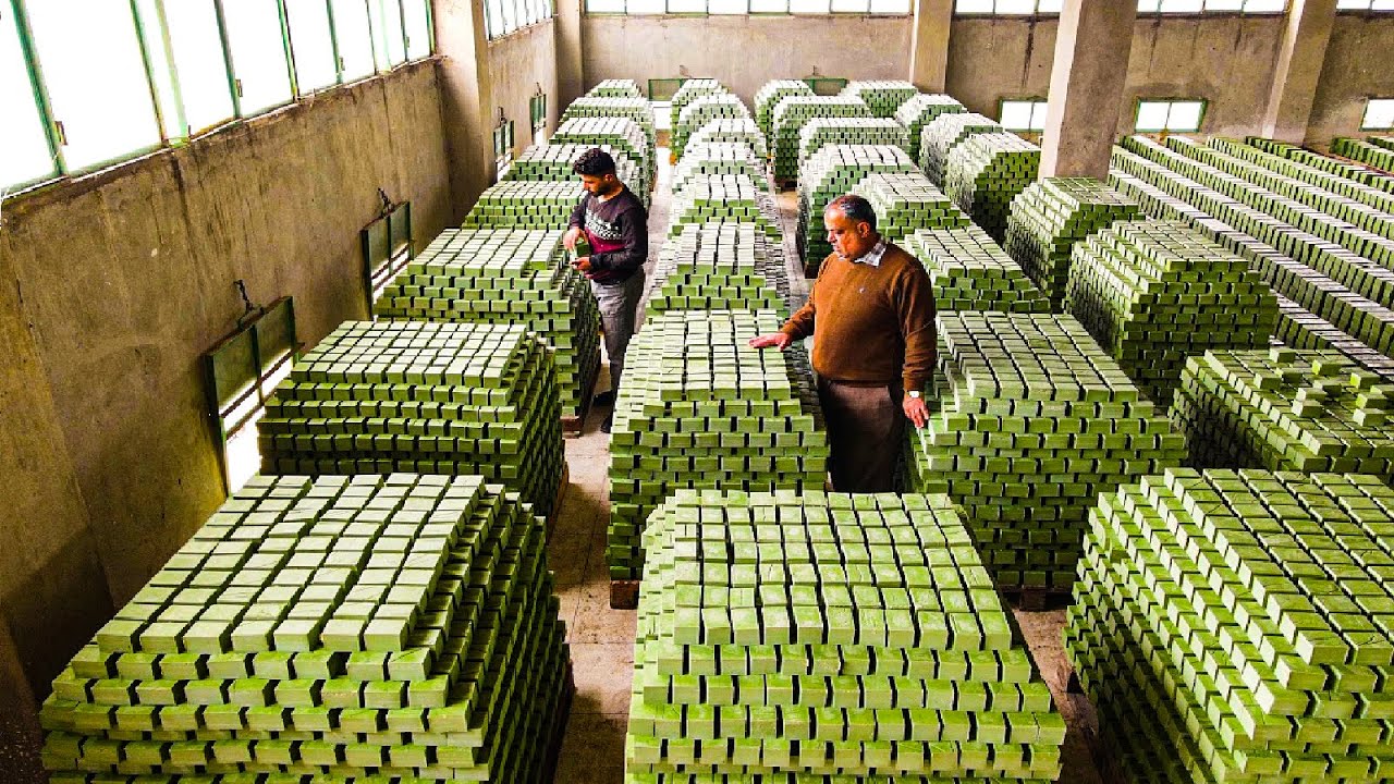 ⁣How to Produce Millions of Olive Soap Bar in Traditional Soap Factory - Olive Harvest and Processing