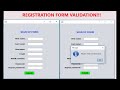 Registration Form Validation in Java Netbeans