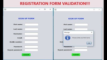 Registration Form Validation in Java Netbeans