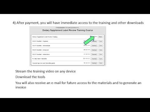 DSE Dietary Supplement Label Compliance Review Training Demo