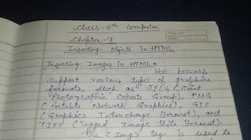 Class 8th Computer Chapter 7 (Inserting Objects in HTML) Part 1