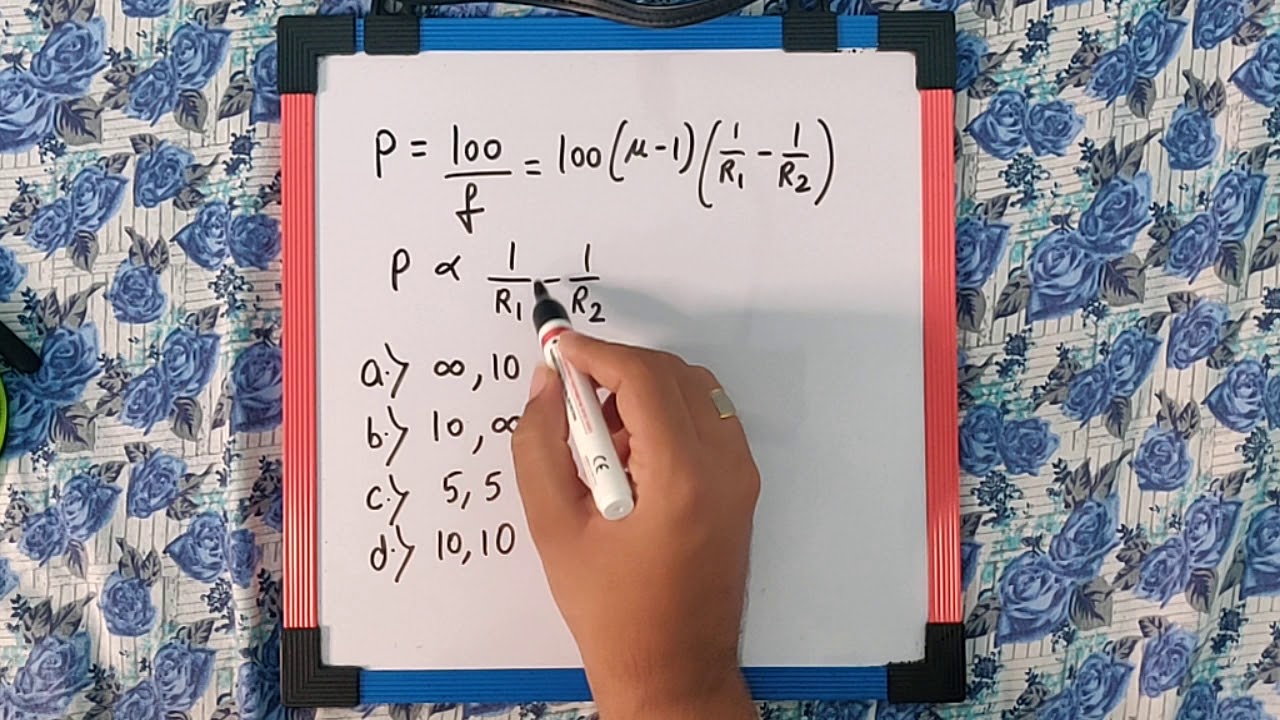 If R1 and R2 are the radii of curvature of a double convex lens, which ...