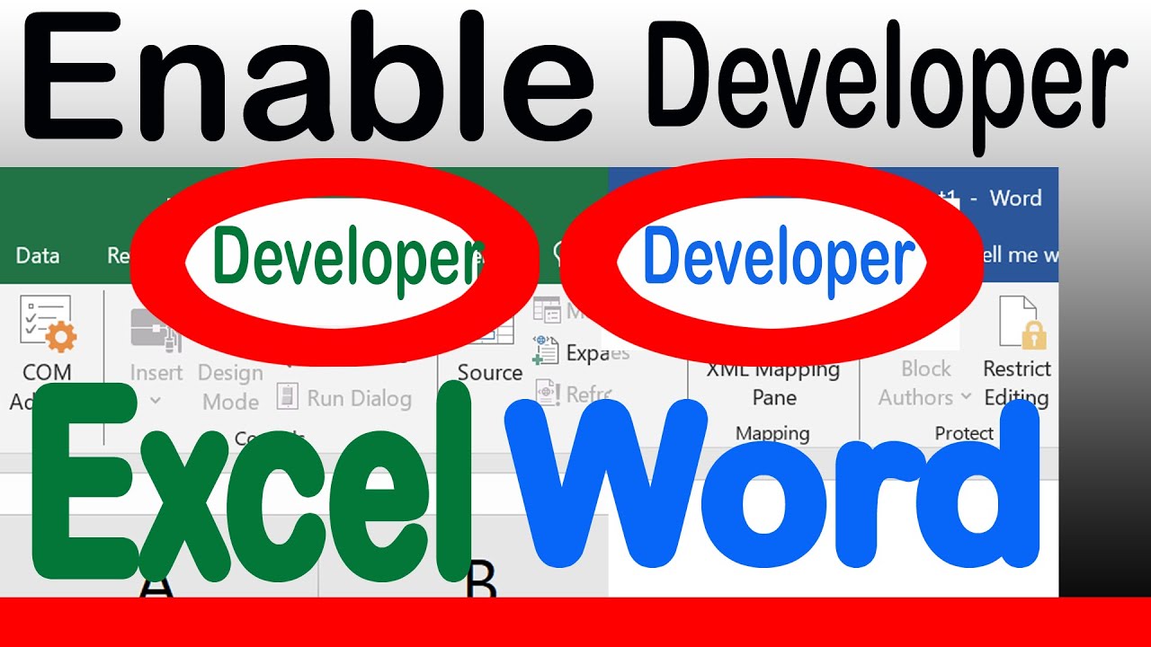how to enable developer options in ms excel | ms Word - YouTube