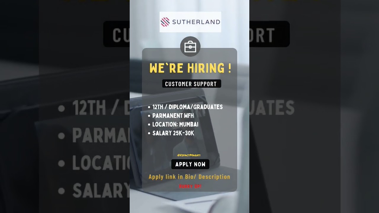 Sutherland Requirment 2022 | Remote Jobs | Free Laptop-Wi-Fi | Letest jobs 