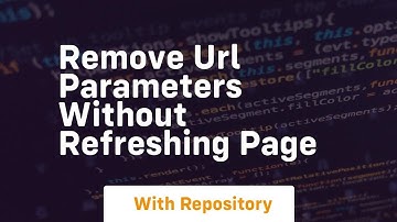 remove url parameters without refreshing page
