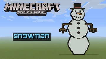 Minecraft: Pixel Art Tutorial and Showcase: Snowman (Christmas and Holiday Season)