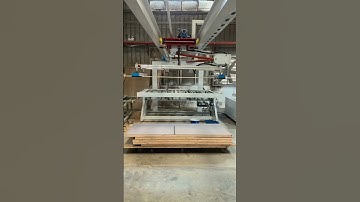 #woodwork machine #doors making #Three stations gantry with loading and unloading