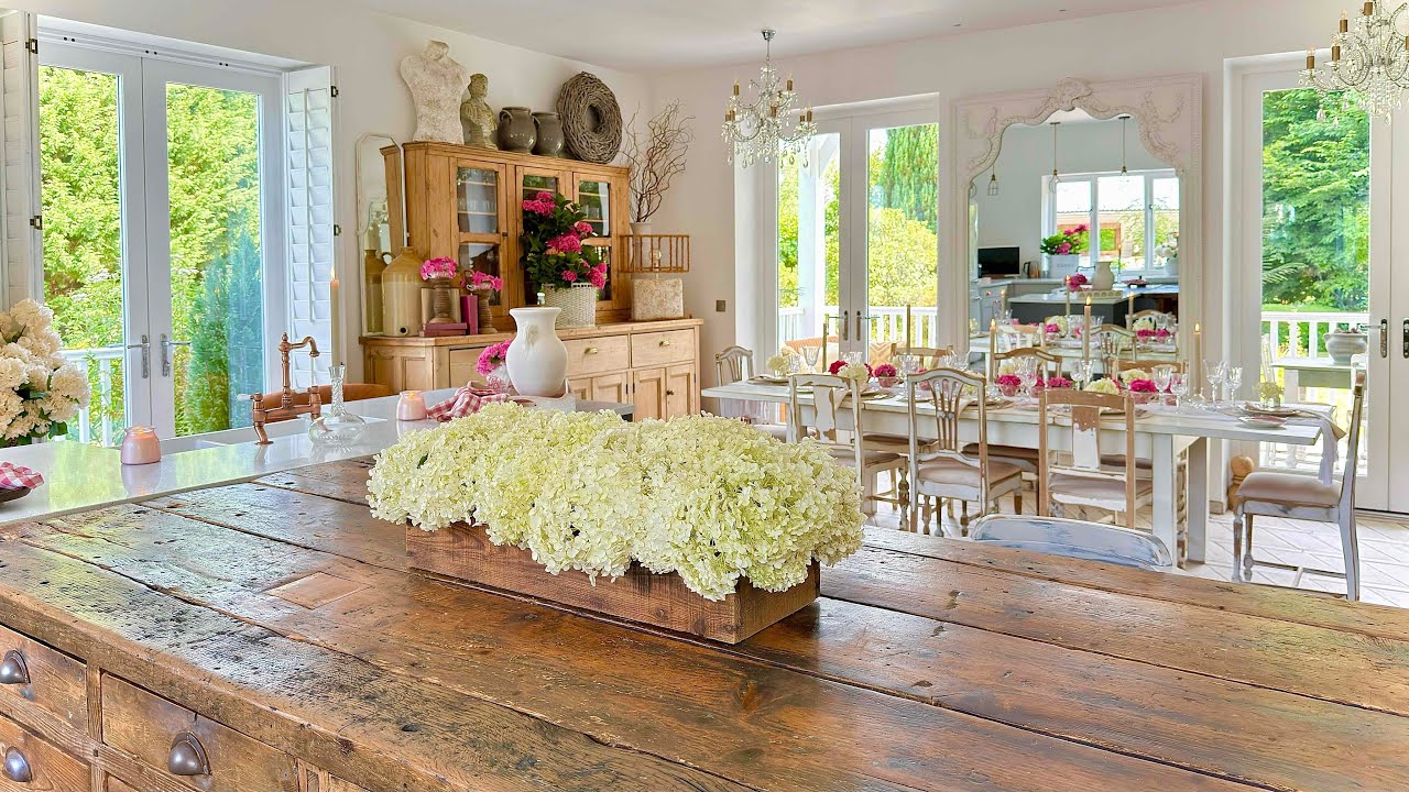 KITCHEN Summer Decor Ideas 🌸 Hydrangeas - Thrift Finds - DIY