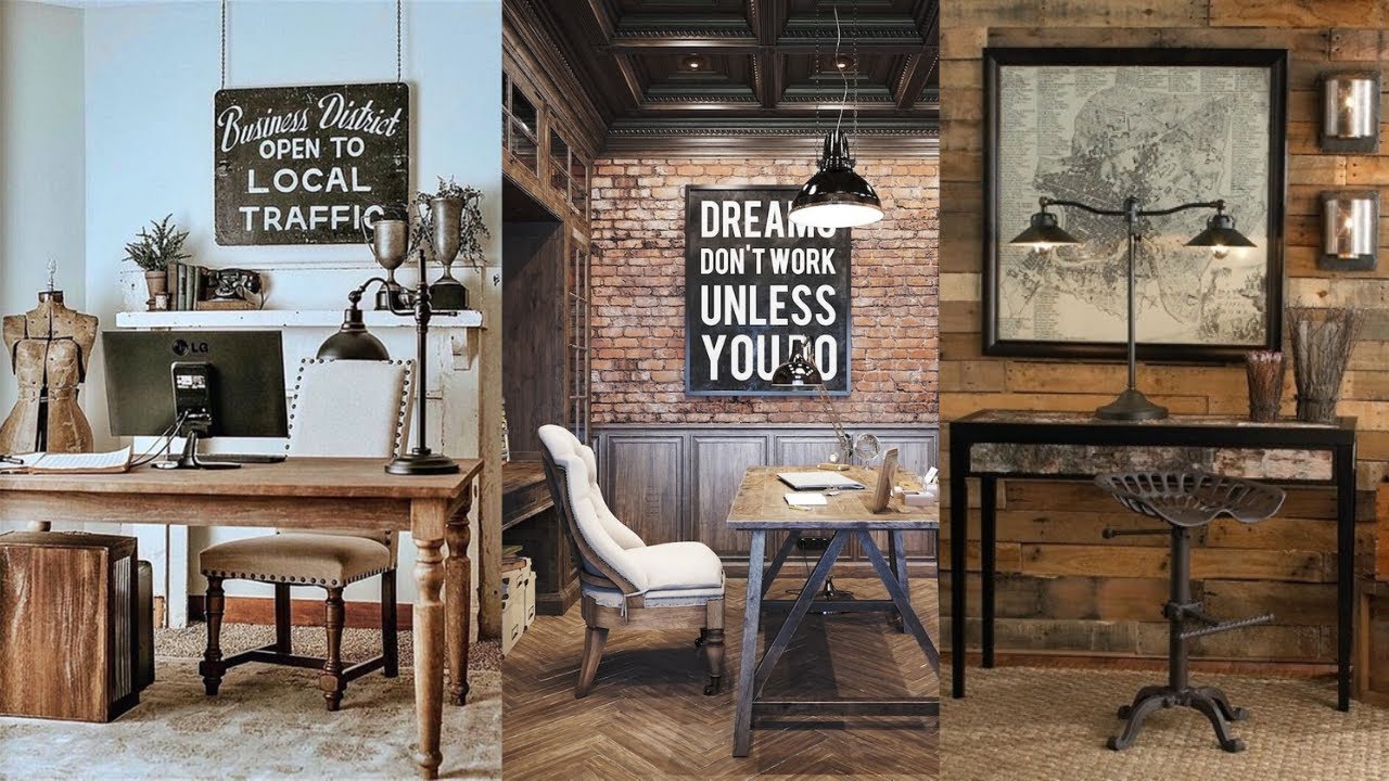 21 Industrial Home Office Decor Ideas  Rustic home offices, Home office  decor, Home office design