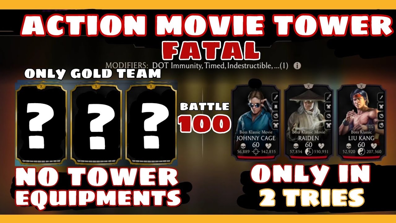 Fatal Action Movie tower || Boss battle 100 || Diamond reward || Only GOLDS || NO TOWER EQUIPMENTS