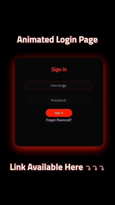 Login Page Using HTML & CSS || Animated Login Page HTML & CSS || CODERS ...