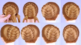 Simple Hairstyles | Braided Bun Hairstyle For Ladies | Trending New Hairstyle For Wedding Or Party