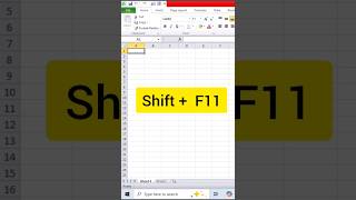 Excel का Most Useful Shortcut 🔥 | Shift + F11 से New Sheet तुरंत बनाएं⚡#excelshortcut #exceltips