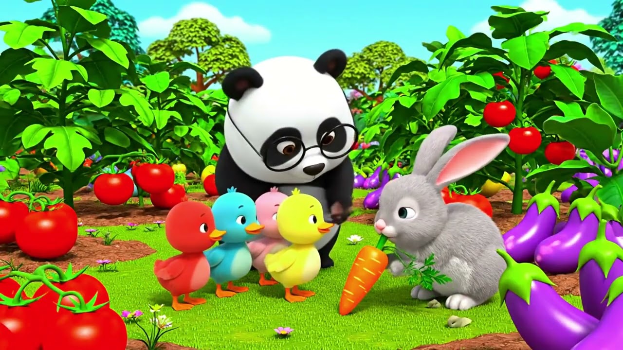 Five Little Ducks | Cute 3D Animated Kids Song for Preschoolers