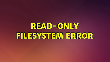 Ubuntu: Read-only filesystem error