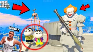 SIREN HEAD & PENNYWISE Playing HIDE AND SEEK In Gta 5 shinchan and franklin | hide n seek gta 5 mods