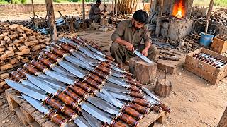 AMAZING FORGING TECHNIQUE of a Pakistani Man Making a MACHETE from a Bearing -  @TopWorks