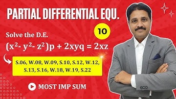 PARTIAL DIFFERENTIAL EQUATION OF FIRST ORDER AND FIRST DEGREE SOLVED PROBLEM 10 @TIKLESACADEMY