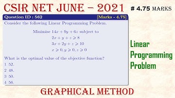 CSIR NET JUNE 2021 | Linear Programming Problem; Q ID 562; Part-C | Graphical Method #Mathtecz