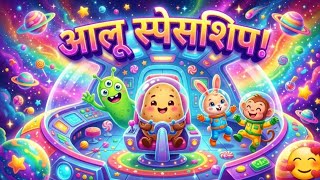 🚀 आलू स्पेसशिप 🥔 | Fun Kids Cartoon Song | Hindi Nursery Rhymes