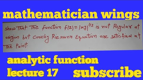 Cauchy Riemann equation complex analysis in hindi,Bsc maths complex analysis,analytic function L17