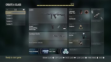 COD Advanced Warfare - Create a class (All items)