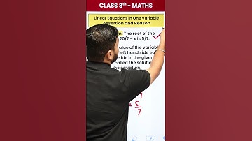 Class 8 Maths - Assertion and Reason Questions From Chapter Linear Equations in One Variable #shorts