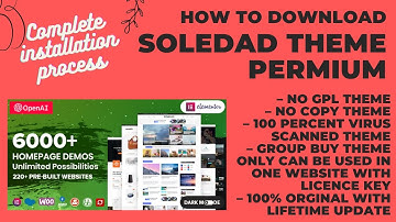 Soledad Wordpress theme download 100% Original with license key NO COPY/ GPL Theme