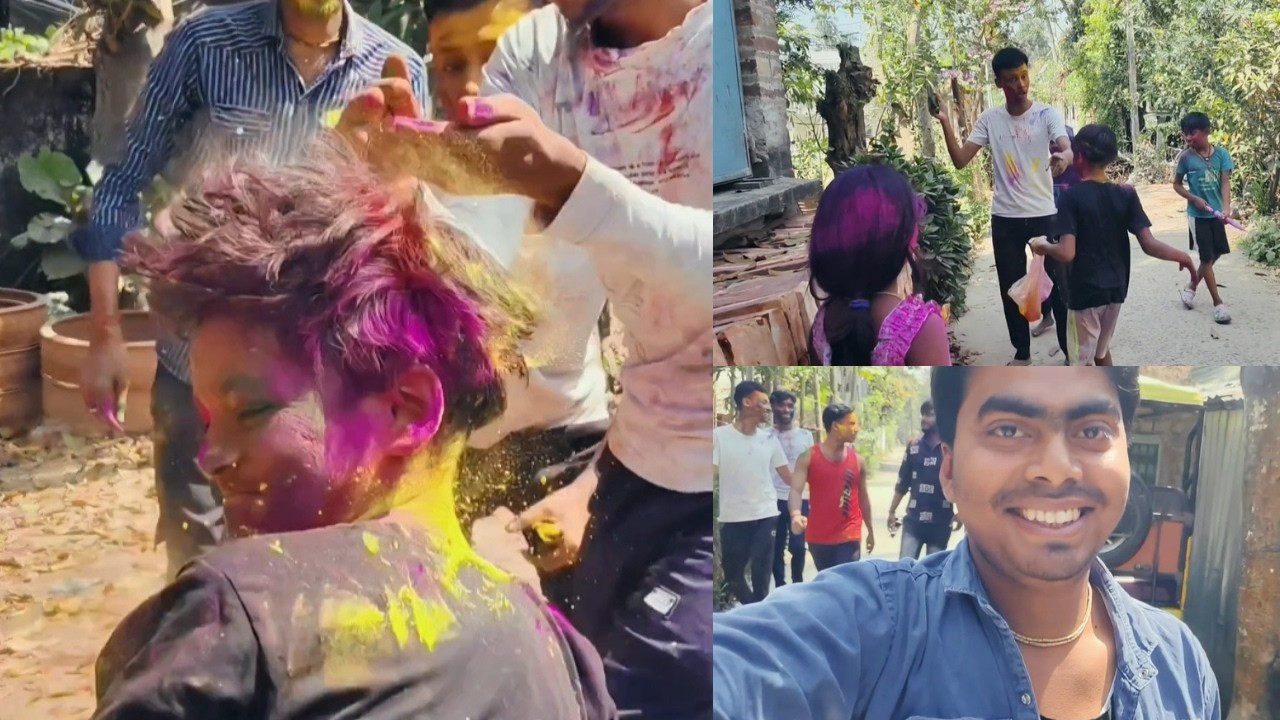 গ্রহণের জন্য , আমাকে বাড়ি থেকে কেউ  হলি খেলতে দিলো না 😭