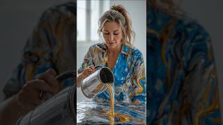 Beautiful Woman Transforms Dining Area 😍 | Epoxy Magic #shorts #foryou
