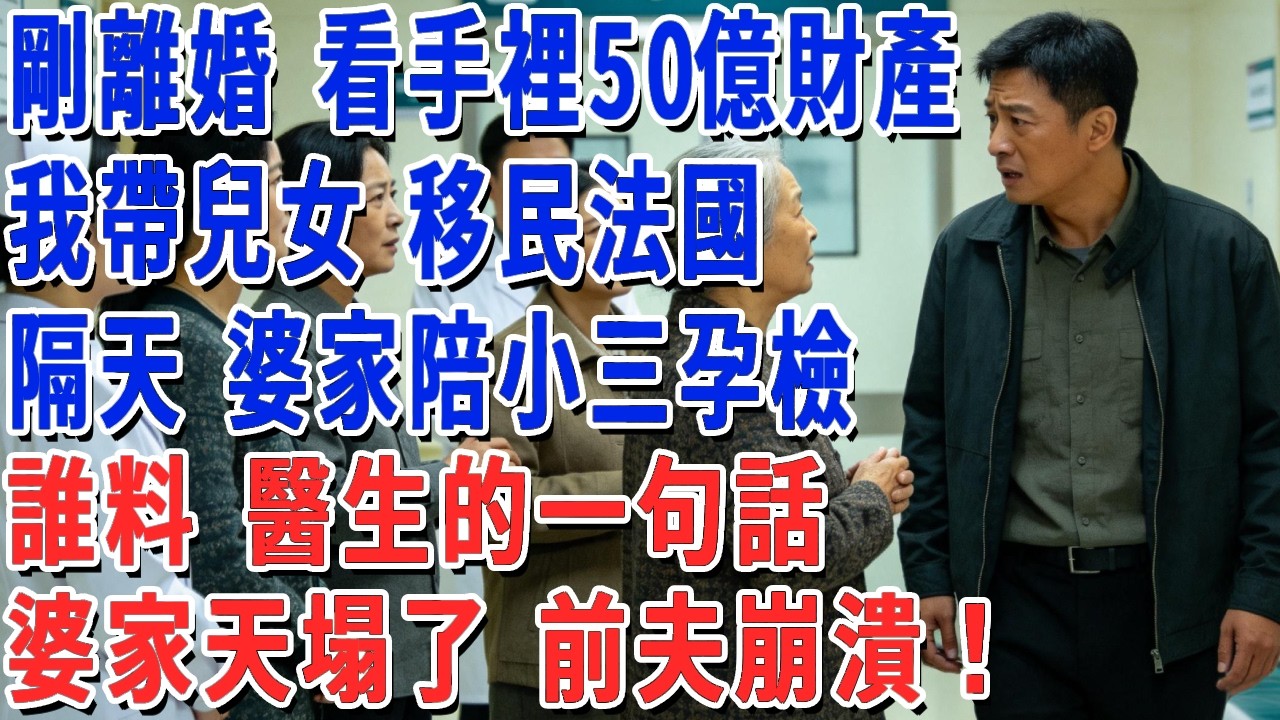 剛離婚 看著手裡50億財產，我帶兒女 移民法國，隔天 婆家陪小三孕檢，誰料 醫生的一句話，婆家天塌了 前夫崩潰！#妮妮故事會 #情感故事 #老年生活