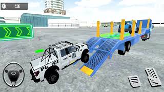 4x4 Offroad Police Vehicle - Cargo Trailer Transporter Car Games - Android Games screenshot 4