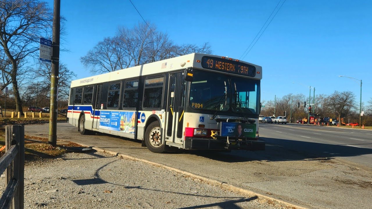 CTA Bus Action at 87th/Western Terminal (Routes #49 Western, #79 79th St, #87 87th St, #95 95th St)