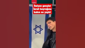 Free Palestine sloganı atan İtalyan gençler İsrail bayrağını parçaladı #shorts #filistin #palestine