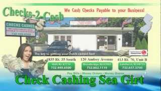 Check Cashing Sea Girt.  - 50¢  Money Orders  - Check Cashed Sea Girt NJ Video