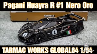 No.255  ヴィオラの黒像 GP Pagani Huayra R No.1 Nero Oro Black, Tarmac Works GLOBAL64 1