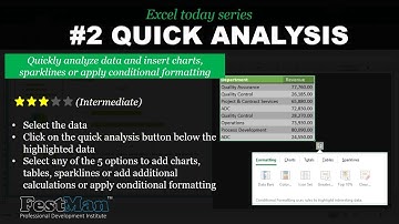 Quick analysis tool: Analyze data easily and quickly with quick analysis tool