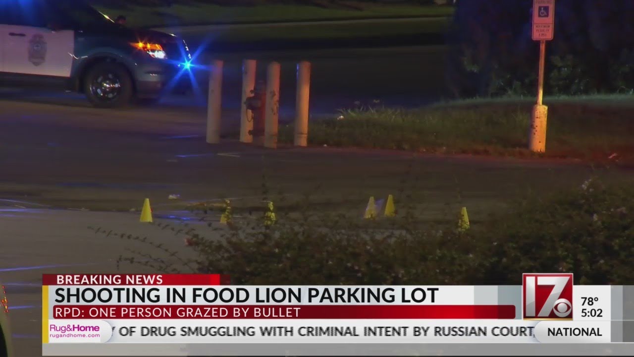 1 grazed by gunfire outside North Raleigh Food Lion, police say - YouTube