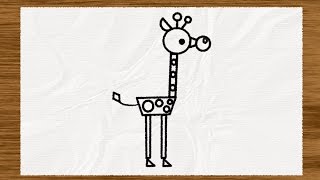 shape simple draw giraffe sketches