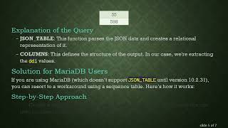 How to Read JSON Arrays in MySQL Queries