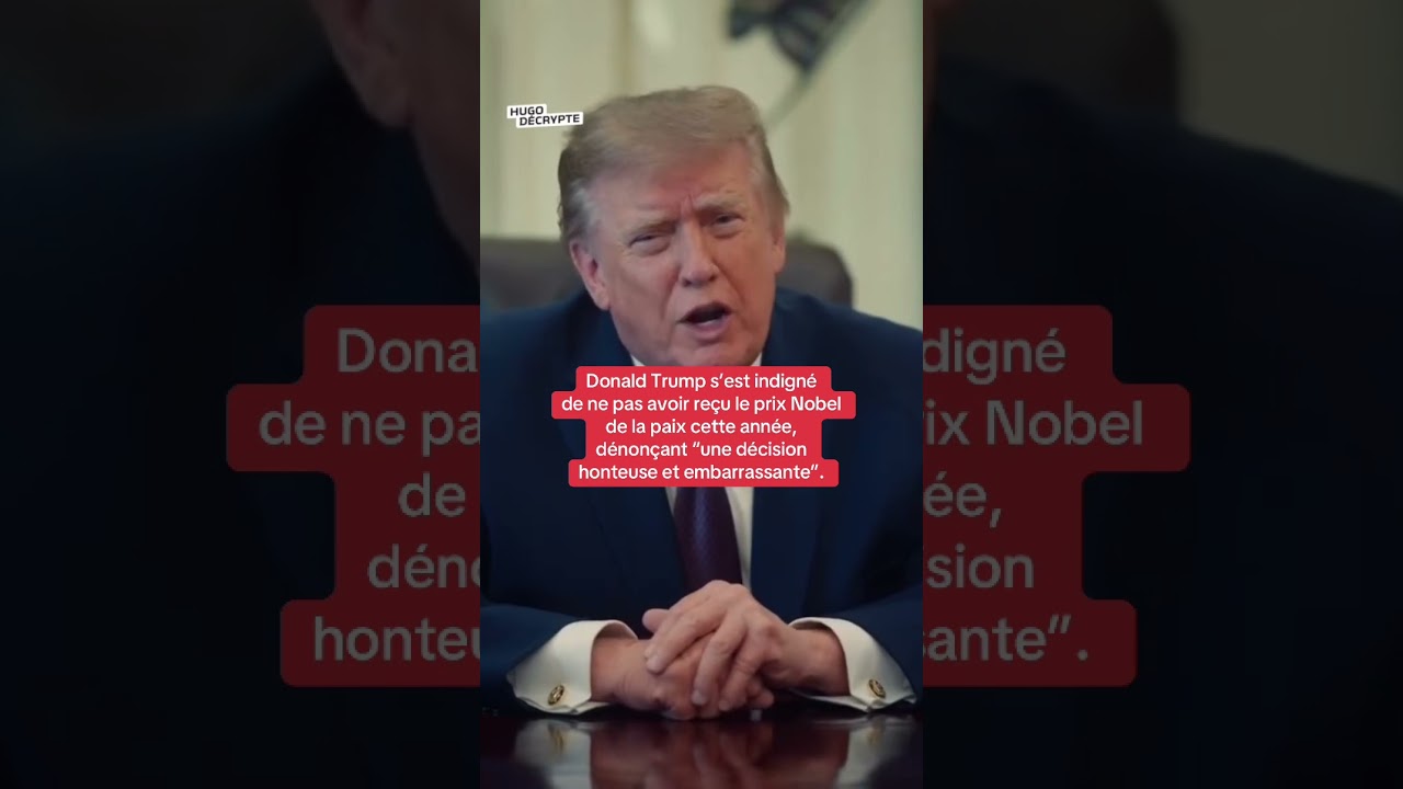 Donald Trump s’est indigné de ne pas avoir reçu le prix Nobel de la paix 2026