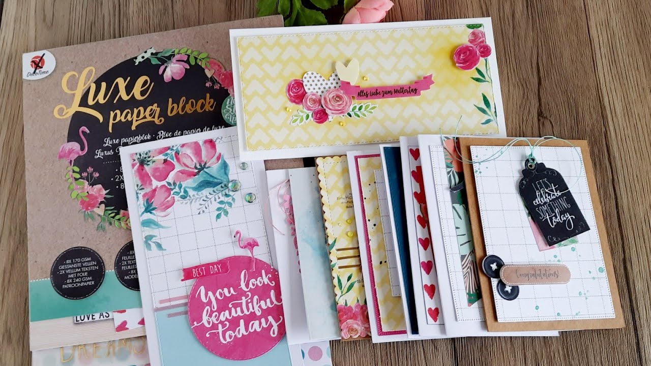 10 Karten ein Luxe Paper Block von #Action - YouTube
