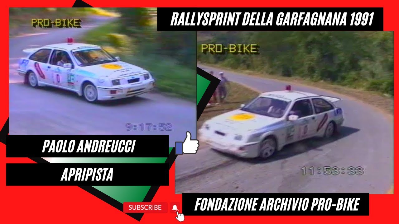 Paolo Andreucci su Sierra Cosworth  apripista al Rallysprint della Garfagnana 1991