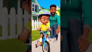 🚲 Dad Teaches Toddler to Ride a Bike!  ABC Bicycle Adventure #Shorts #kidsmusic #cocomelon #kids