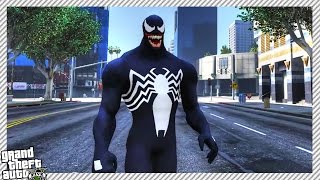 GTA 5 Mods - 'VENOM' Spiderman Mod!! w/ REAL WEB SHOOTING (GTA 5 Venom Mods Gameplay)