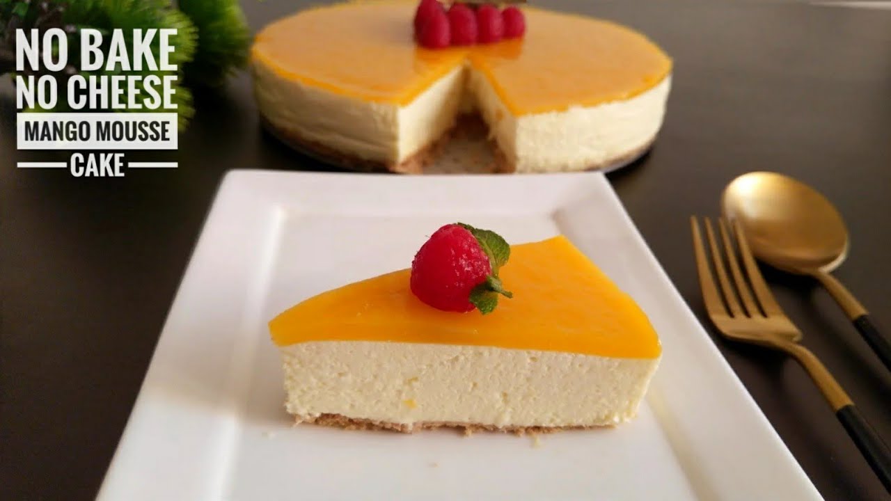 💯No Bake Mango Mousse Cake Without Cheese || Mango Yogurt Mousse Cake || Simple Mango Dessert || 73