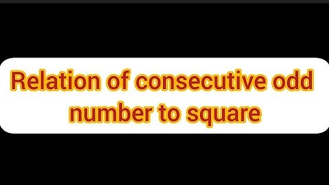 relation of consecutive odd number to square|| square pattern#youtubevideo#video
