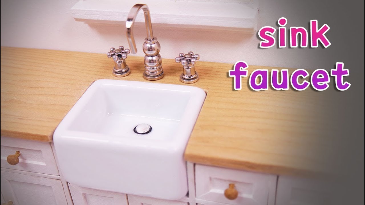 Doll kitchen #03  DIY miniature kitchen sink & faucet  tutorial 미니어쳐 싱크대 수도꼭지